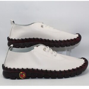 OY White Whipstitch Chunky Lug Sole Loafers Rhinestone Detail Size M8 / W10 NWOB